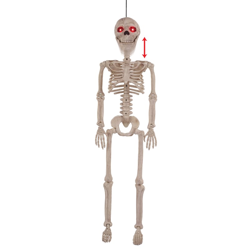 Seasons W81897 Red 36 in. Prelit Animated Human Skeleton Hanging Decor