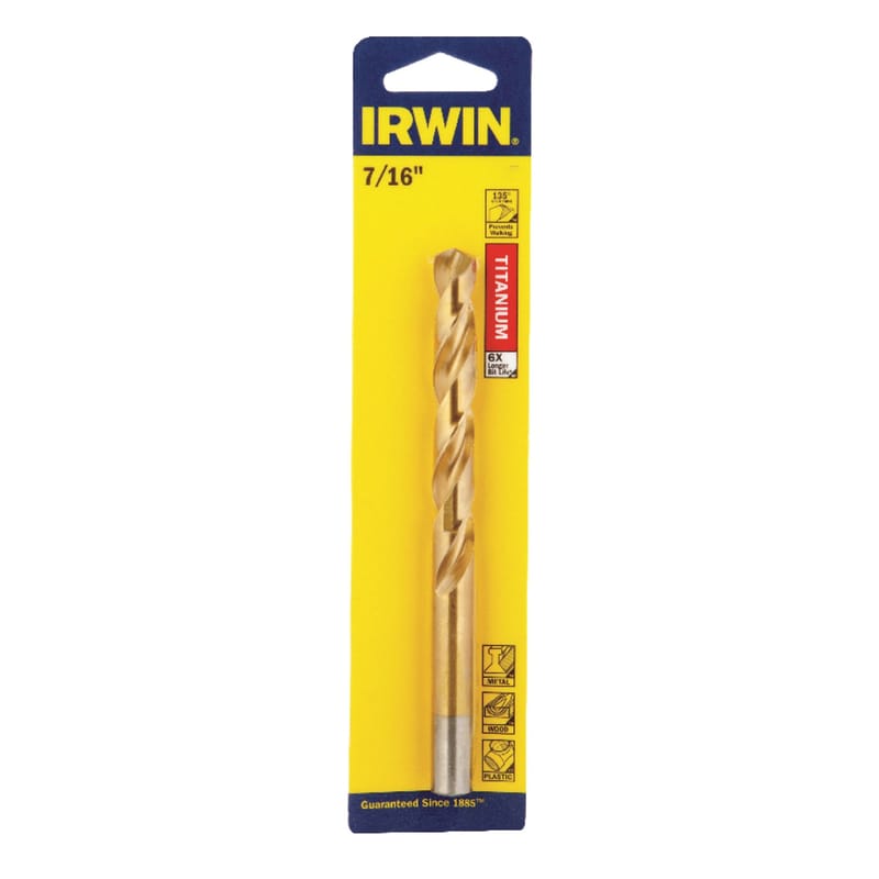 Irwin 1862932 7/16 in. X 5-1/2 in. L High Speed Steel Drill Bit Round Shank 1 pc