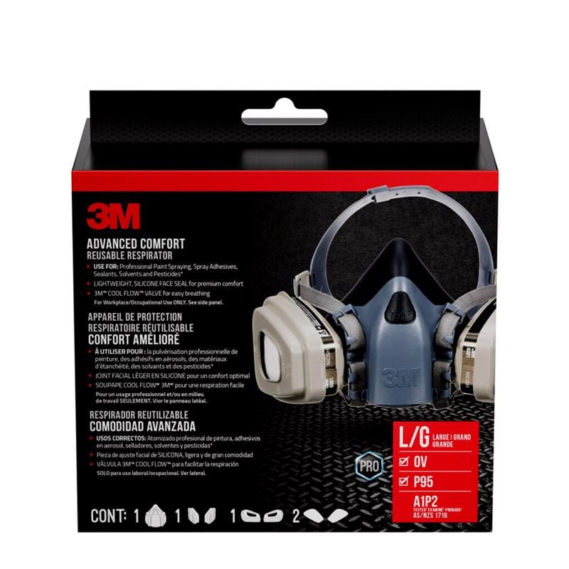 3M 7513PA1-A-PS P95 Half Face Respirator Valved Blue L 1 pc