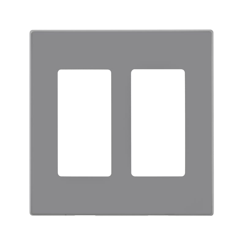 Leviton R79-80309-0LG Decora Light Gray 2 gang Polycarbonate Decorator Screwless Wall Plate 1 pk