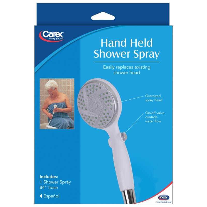 Carex Health Brands FGB21500 0000 White Shower Spray 8 in. H X 2.5 in. L