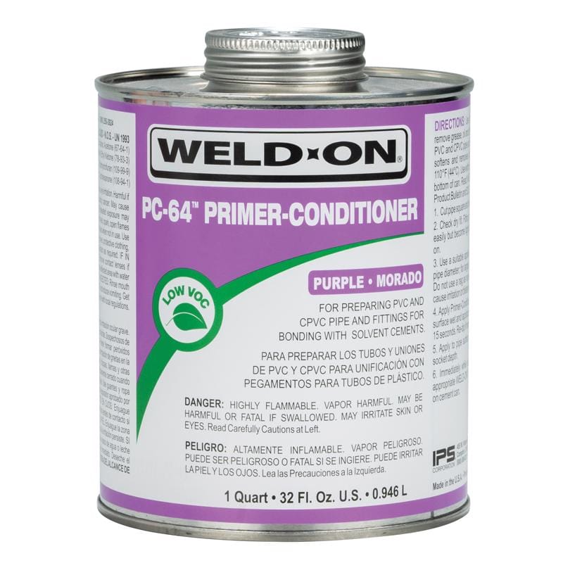 Weld-On 10872 PC-64 Purple Primer For CPVC/PVC 32 fl. oz.
