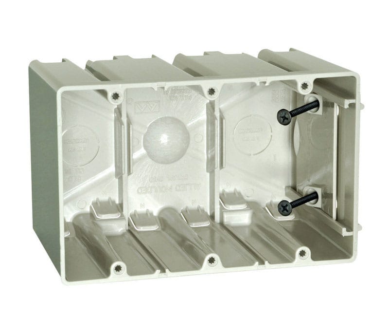 Allied Moulded SB-3 SliderBox New and Old Work 61 cu in Rectangle Polycarbonate 3 gang Outlet Box Beige