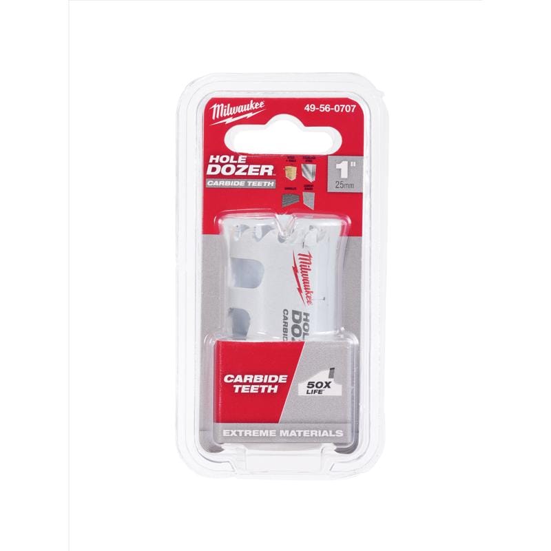 Milwaukee 49-56-0707 Hole Dozer 1 in. Carbide Tipped Hole Saw 2.13 in. L X 5/8 in. D Hole Saw