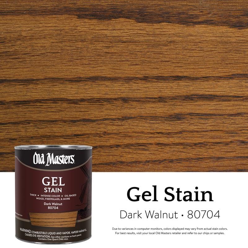 Old Masters 80704 Semi-Transparent Dark Walnut Oil-Based Alkyd Gel Stain 1 qt