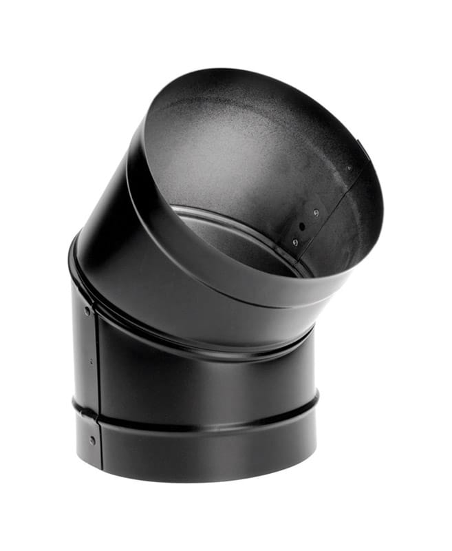 Duravent 6DBK-E45 DuraBlack 6 in. D X 6 in. D 45 deg Galvanized Steel Stove Pipe Elbow