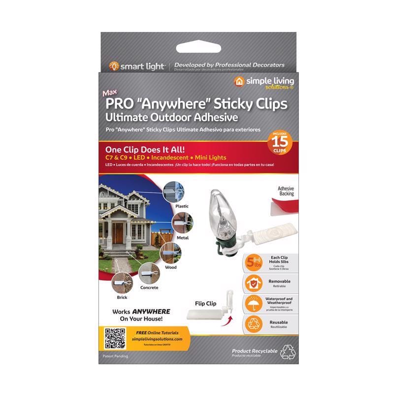 Simple Living Solutions 734015 Max Pro Anywhere Sticky Clips 15 pk