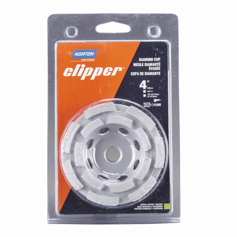Norton 70184682586 Clipper 4 in. D X 5/8-11 in. X 0.210 in. thick Classic Cup Wheel 1 pk