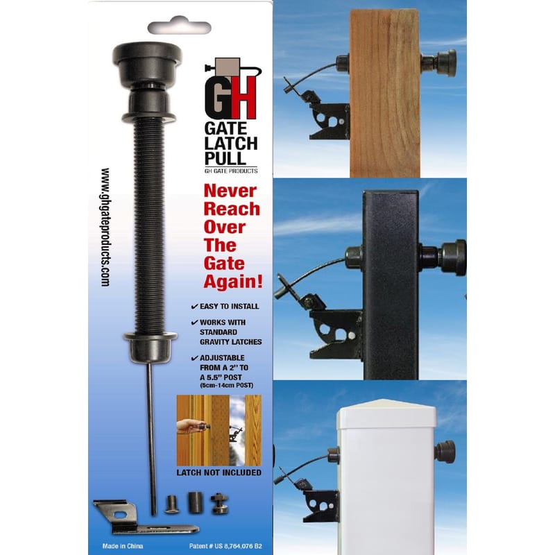 GH Gate Products GHGLP01 Original 13.5 in. H X 4 in. W X 13 in. L Matte Plastic Pull Gate Latch