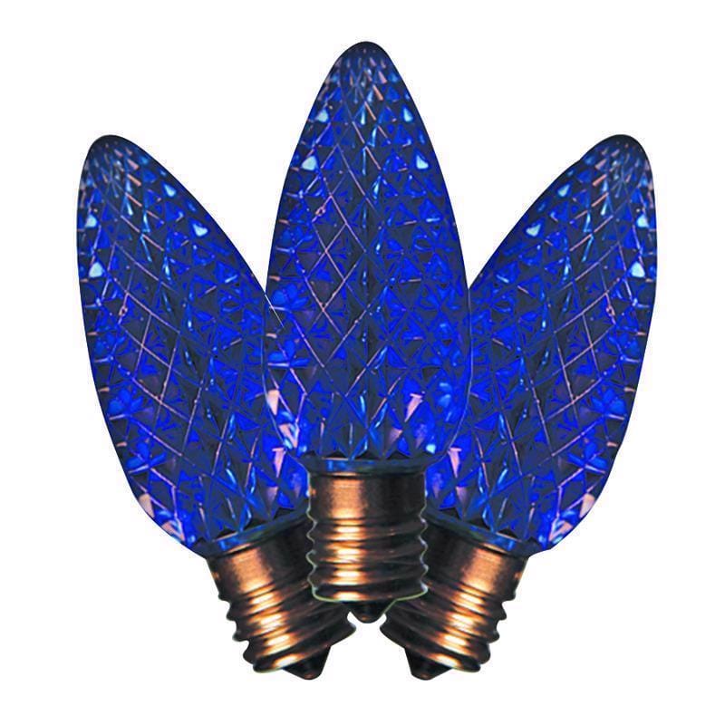 Holiday Bright Lights BU25LEDFC9-TBLA LED C9 Blue 25 ct Replacement Christmas Light Bulbs