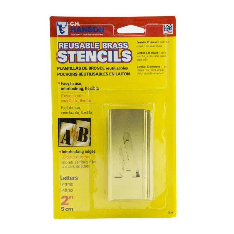 C.H. Hanson 10325 2 in. Brass Letters Stamp Set 33 pk