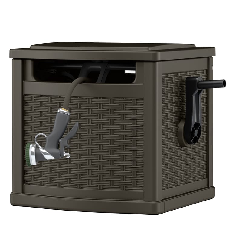 Suncast CPLPHW112 Slide Trak 150 ft. Brown Retractable Free Standing Hideaway Hose Reel