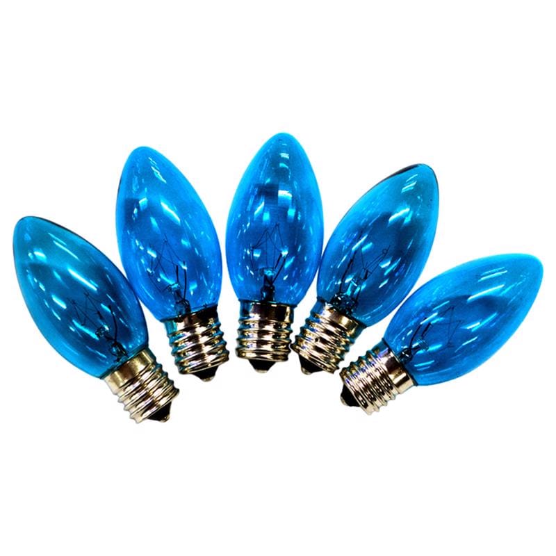Holiday Bright Lights BU25C9X3-TBLA Incandescent C9 Blue 25 ct Replacement Christmas Light Bulbs 0.08 ft.