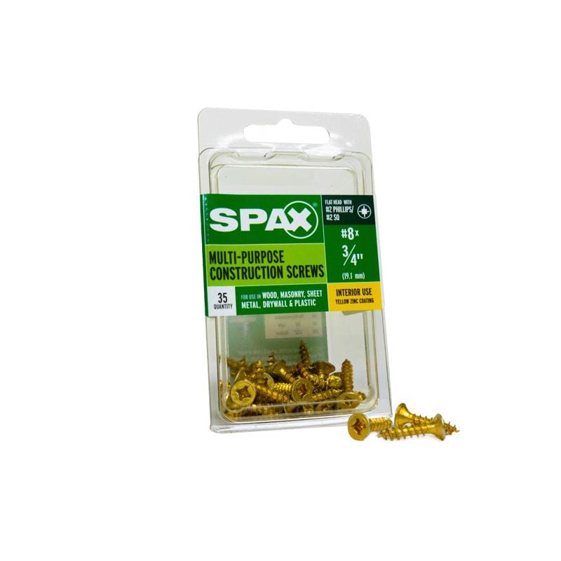 Spax 4101020400202 Multi-Material No. 8 Label X 3/4 in. L Unidrive Flat Head Serrated Construction Screws
