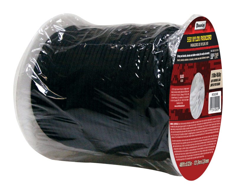 Koch Industries 5540044 5/32 in. D X 400 ft. L Black Braided Nylon Paracord