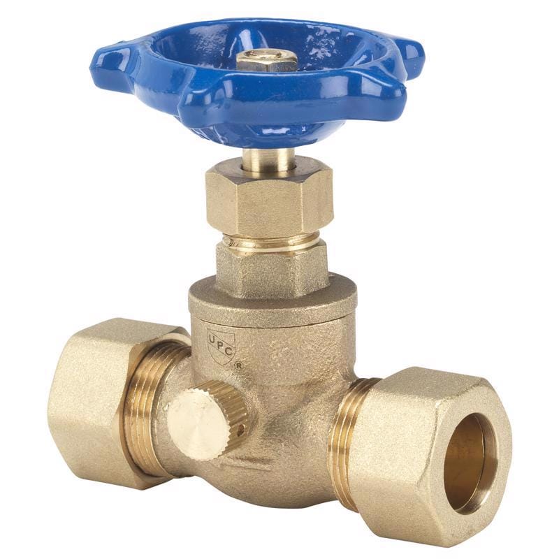 Homewerks 220-1-34 3/4 in. Compression X 3/4 in. Compression Brass Stop and Waste Valve