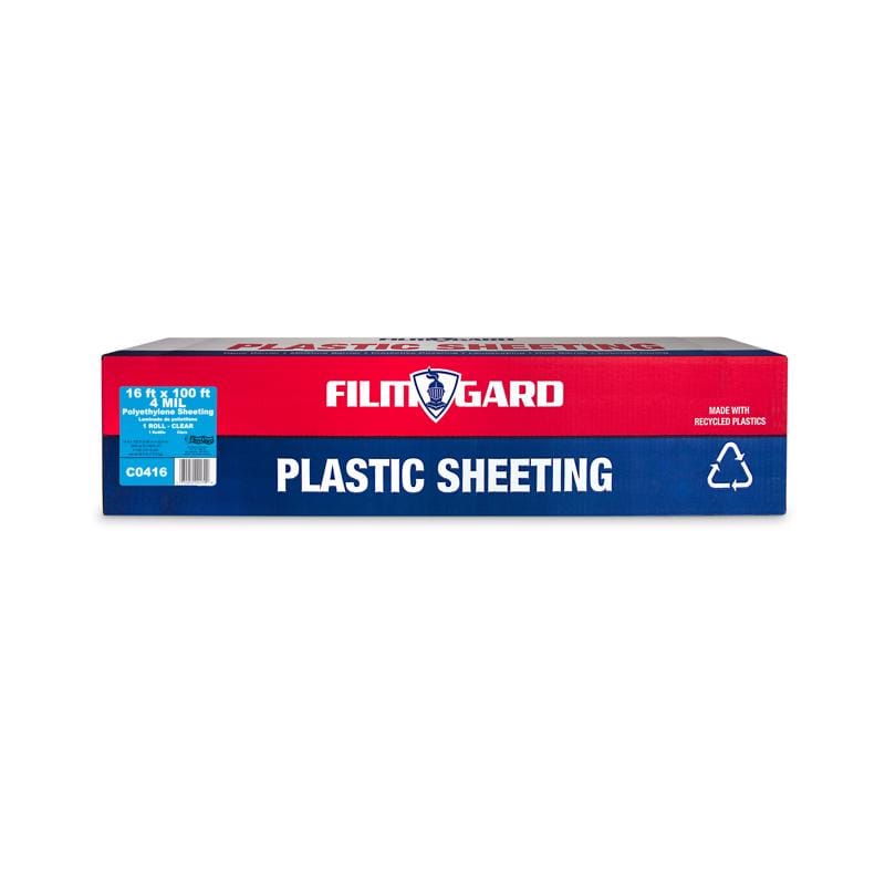 Film-Gard 625944 Plastic Sheeting 4 mil X 16 ft. W X 100 ft. L Polyethylene Clear