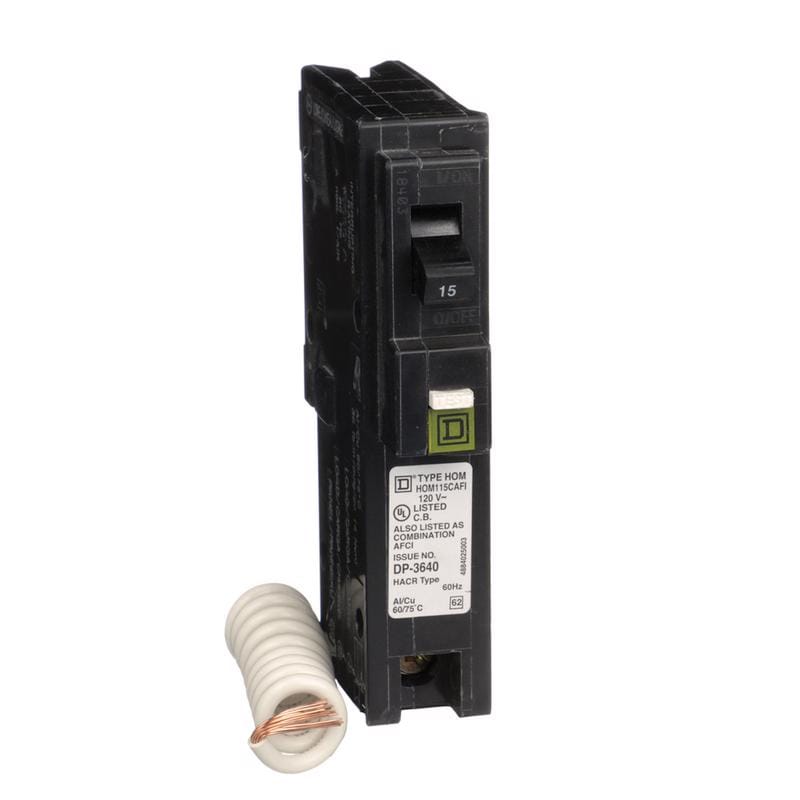 Square D HOM115CAFIC HomeLine 15 amps Arc Fault/Plug In Single Pole Circuit Breaker