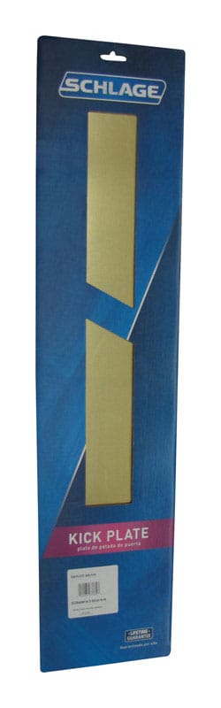 Schlage SC8400PA3 8X34 8 in. H X 34 in. L Brass Aluminum Kickplate