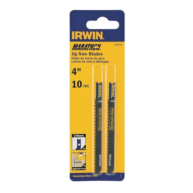 Irwin 3071410 Marathon 4 in. Carbon Steel U-Shank Jig Saw Blade 10 TPI 2 pk