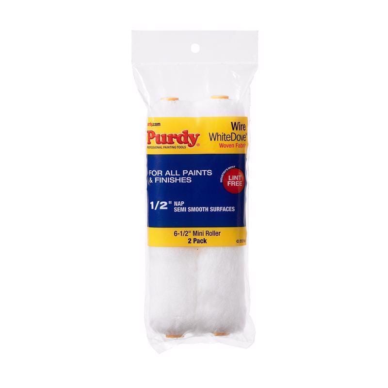 Purdy 140605064 White Dove Woven Fabric 6.5 in. W X 1/2 in. Mini Paint Roller Cover 2 pk