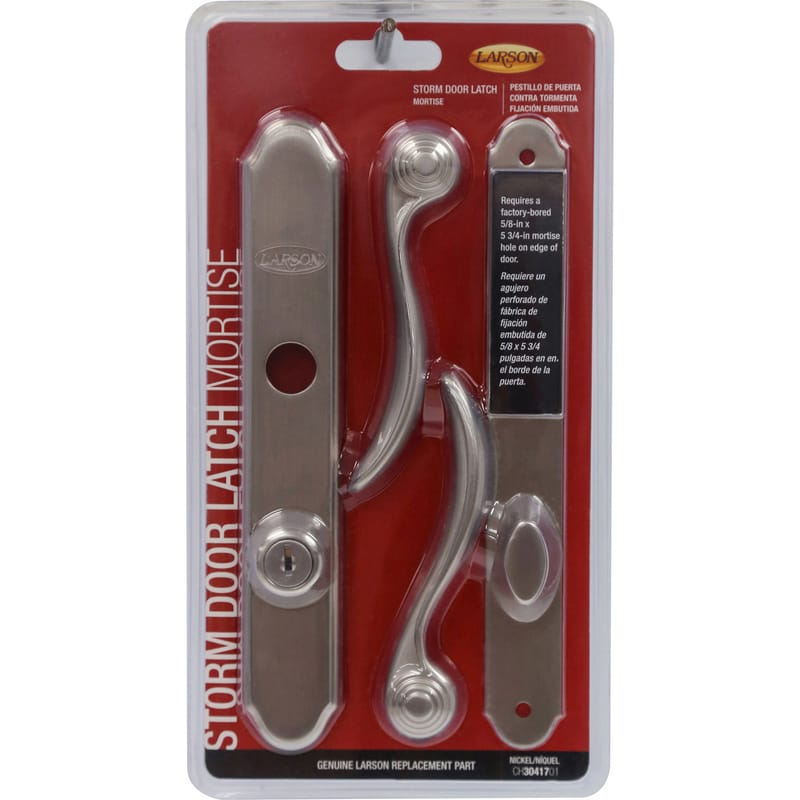 Larson CH3041701 Brush Nickel Silver Zinc Mortise Latch 1 pk