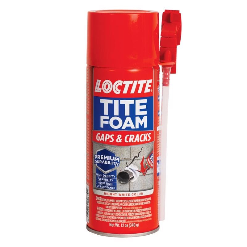 Loctite 2959587 TiteFoam White Polyurethane Gaps and Cracks Foam Sealant 12 oz