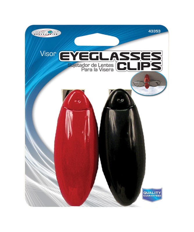 Custom Accessories 43353 Visor Eyeglass Clips For Universal to fit all sunglasses or glasses 2 pk
