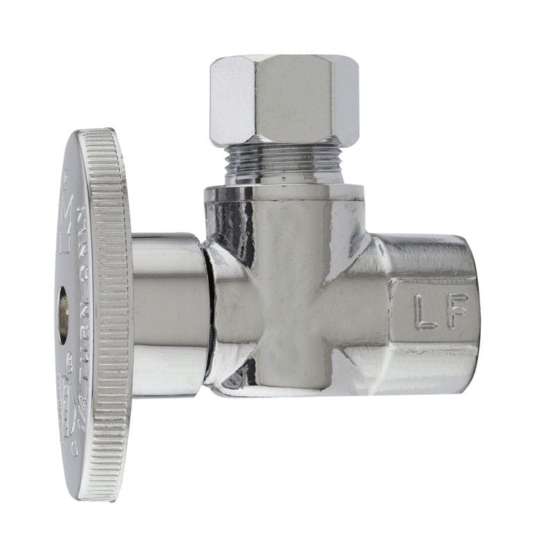 Plumb PAK PP50PCLF 3/8 in. FIP X 3/8 in. Compression Brass Angle Valve