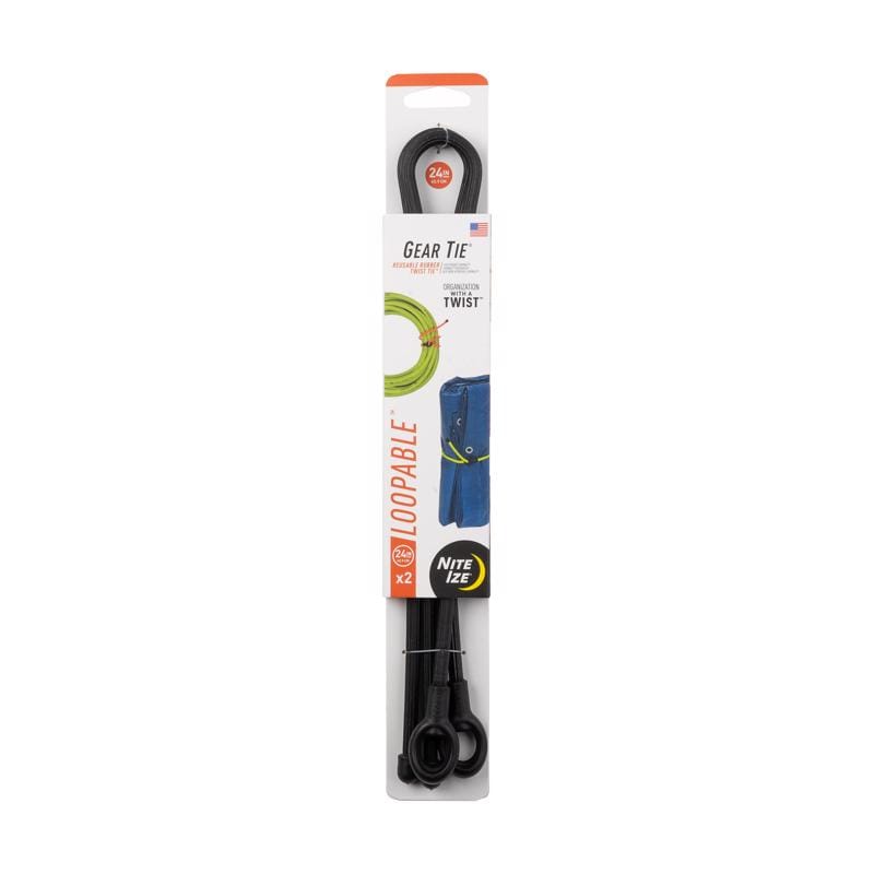 Nite Ize GLL24-01-2R3 Gear Tie 24 in. L Black Twist Ties 2 pk