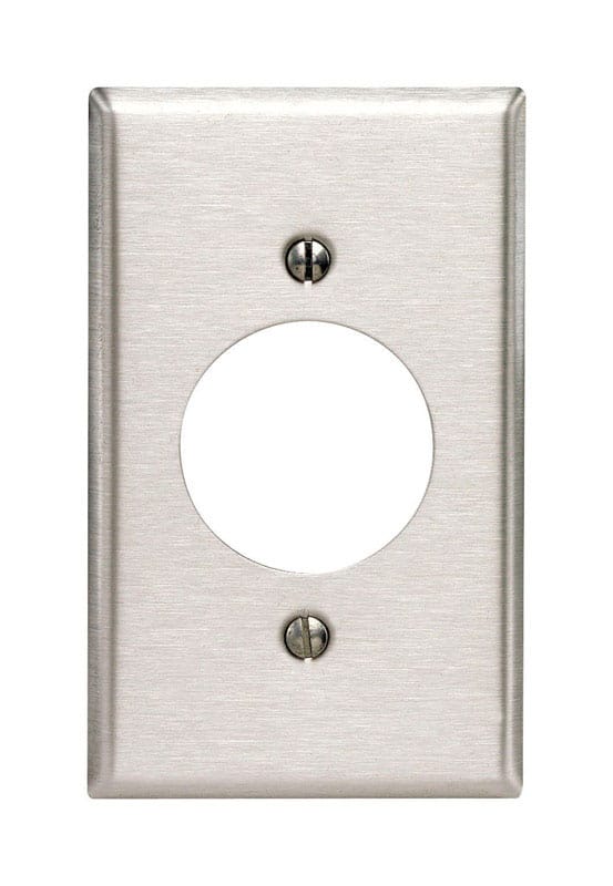 Leviton 84020-040 Commercial Smooth Silver 1 gang Stainless Steel Outlet Wall Plate 1 pk