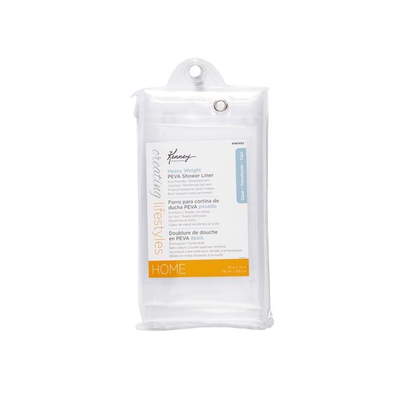 Kenney KN61455 72 in. H X 70 in. W Clear Shower Curtain Liner PEVA