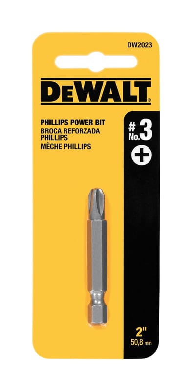 Dewalt DW2023 Phillips #3 X 2 in. L Power Bit Heat-Treated Steel 1 pc