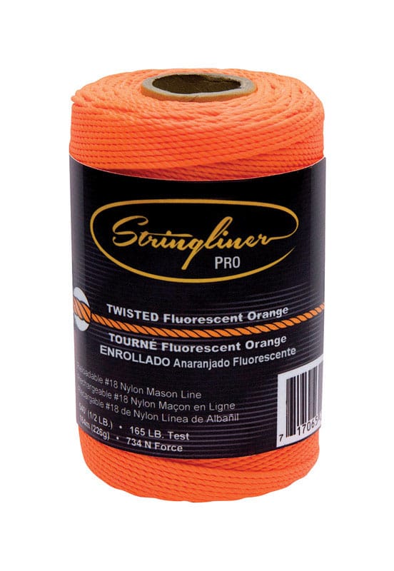 Stringliner 35406 1/2 oz Orange Twisted Mason's Line 540 ft. Fluorescent Orange