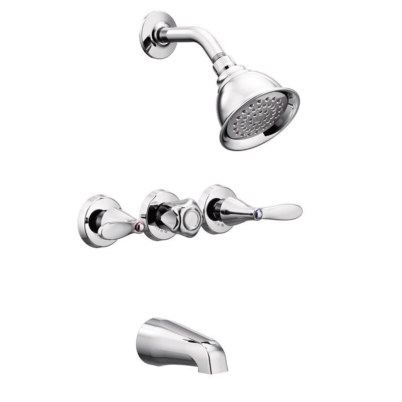 Moen 82663 Adler 3-Handle Chrome Tub and Shower Faucet