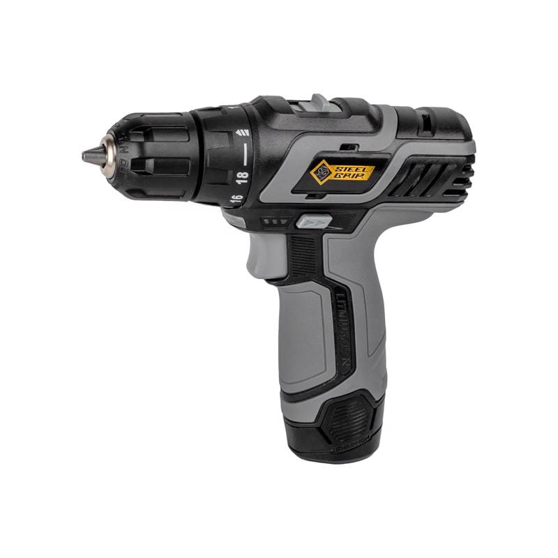 Steel Grip CD1028 12V 3/8 in. Brushed Cordless Compact Drill Kit (Battery)