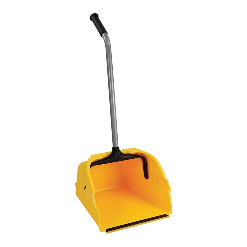 Quickie 495 Yellow Plastic Stand-Up Long Handled Dust Pan