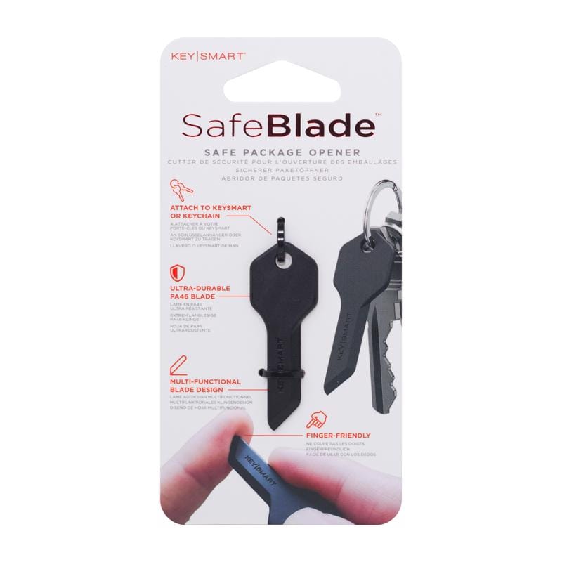 Keysmart KS820-BLK SafeBlade Plastic Black Keychain Knife