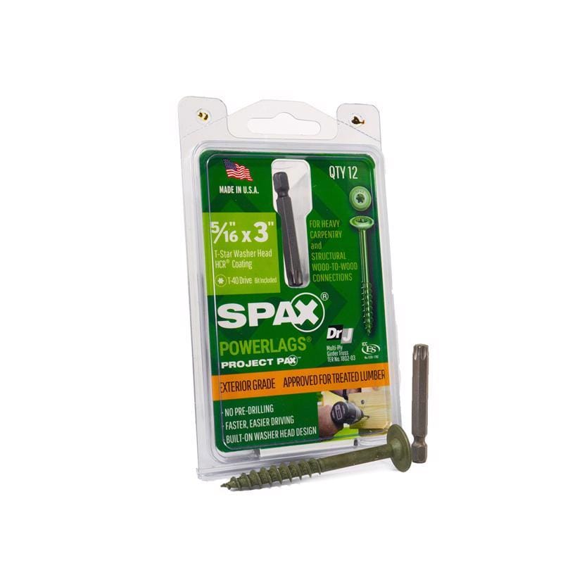 Spax 45818208007643 PowerLag 5/16 in. in. X 3 in. L T-40 Washer Head Serrated Structural Screws