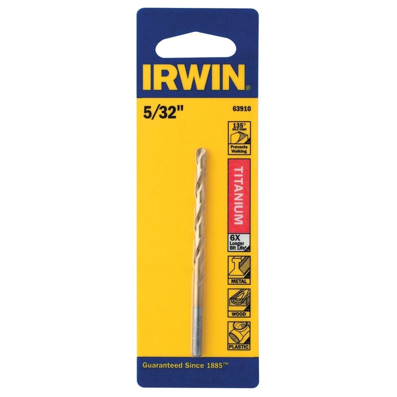 Irwin 63910 5/32 in. X 3-1/8 in. L High Speed Steel Drill Bit Straight Shank 1 pc
