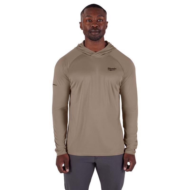 Milwaukee M550N-2X Workskin XXL Long Sleeve Men's Hooded Sandstone Hooded Sweatshirt