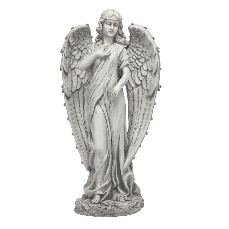 Alpine QFC104SLR Fiberglass/MGO White 31 in. Angel Statue