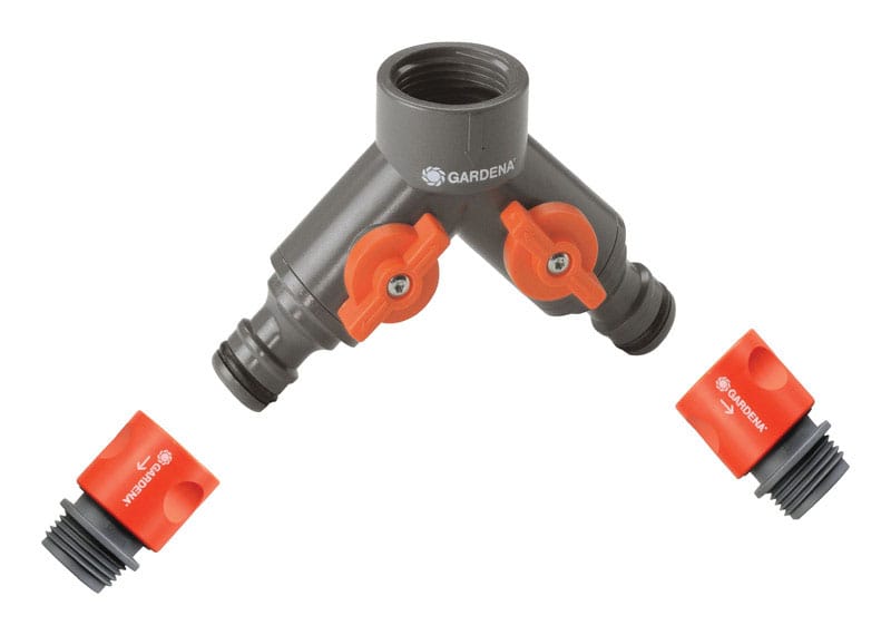 Gardena 00938-80.000.00 5/8 & 1/2 in. Nylon/ABS Threaded Female/Quick Connect 2-Way Shut-off Valve