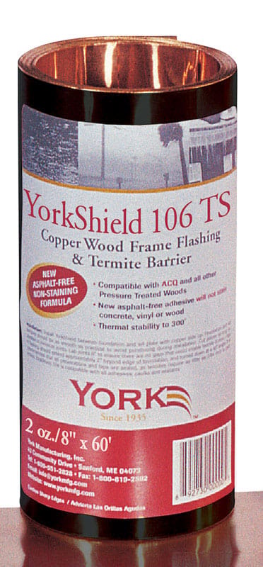 York GRCPR8602 106 TS 8 in. W X 720 in. L Copper Flashing Copper