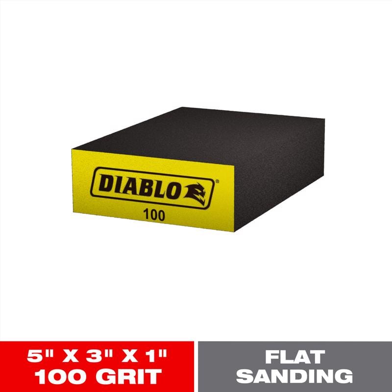 Diablo DFBLBLOFIN01G 5 in. L X 3 in. W X 1 in. 100 Grit Fine Flat Surface Sanding Sponge