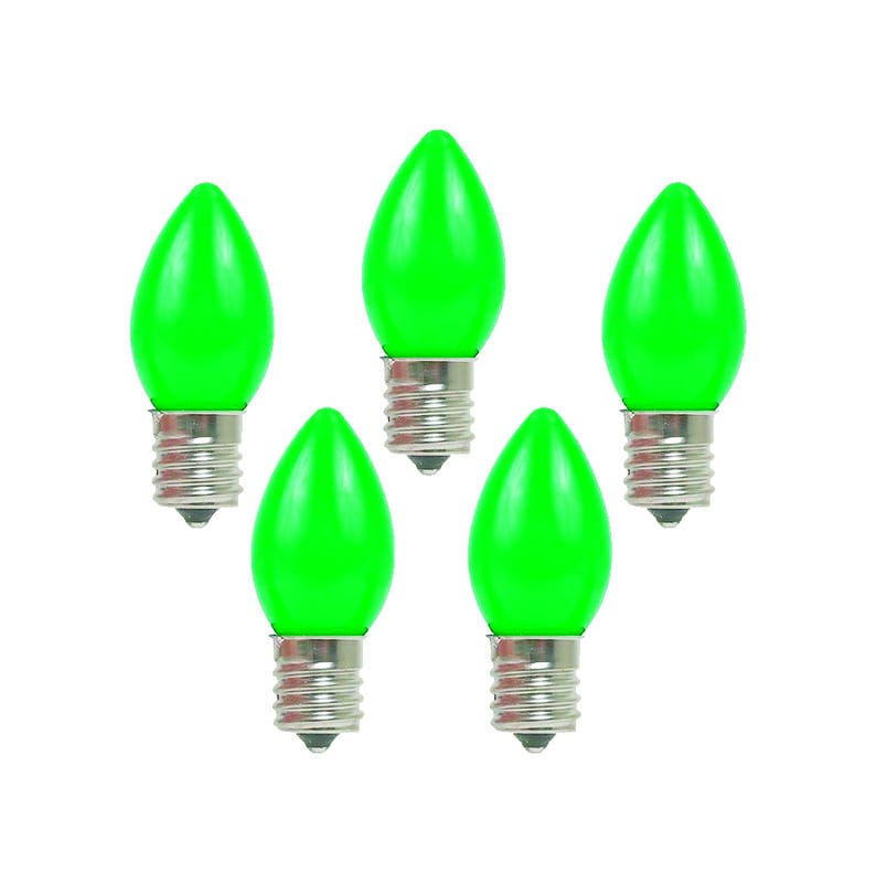 Holiday Bright Lights BU25C7-OGRA Incandescent C7 Green 25 ct Replacement Christmas Light Bulbs 0.08 ft.