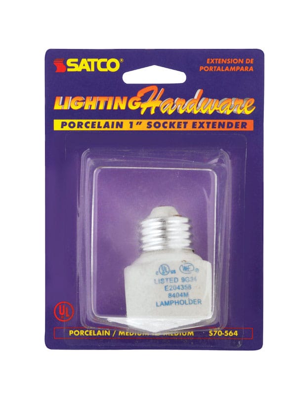 Satco 70564 Porcelain Medium Base Socket Extender 1 pk