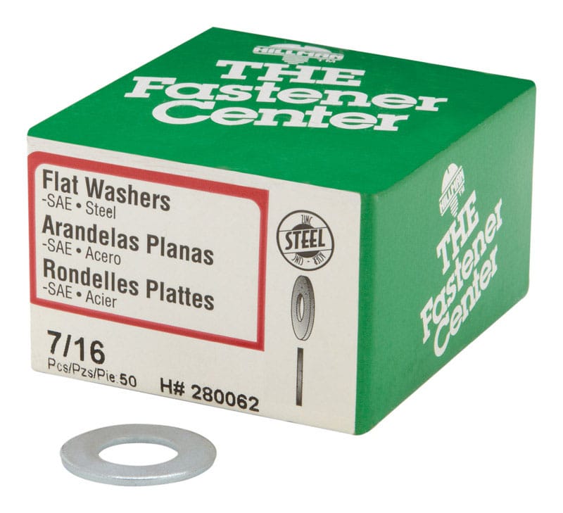 Hillman 280062 Zinc-Plated Steel 7/16 in. SAE Flat Washer 50 pk