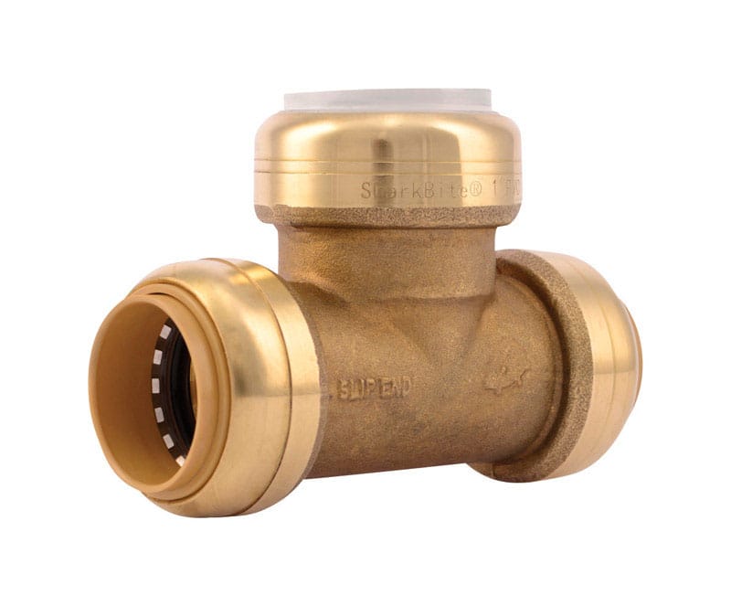 SharkBite UIP375A Push to Connect 1 in. CTS X 1 in. D CTS Brass Slip Tee
