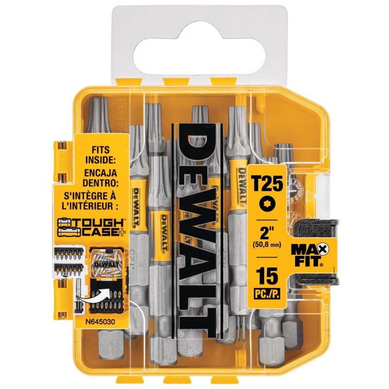 Dewalt DWA2TX25MF15 Max Fit Torx T-25 X 2 in. L Screwdriver Bit Set S2 Tool Steel 15 pc